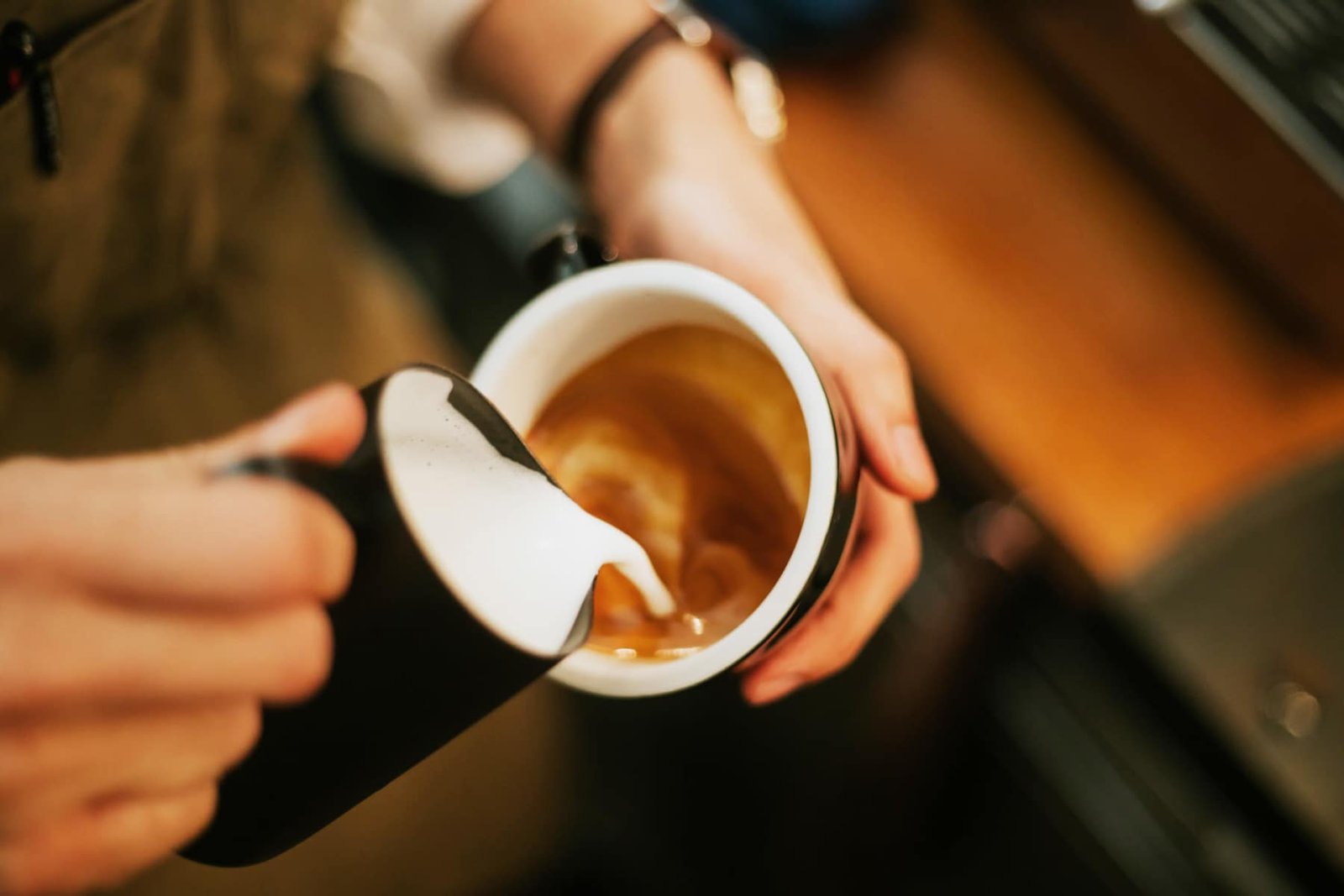 Coffee being prepared at the clubhouse coffee bar